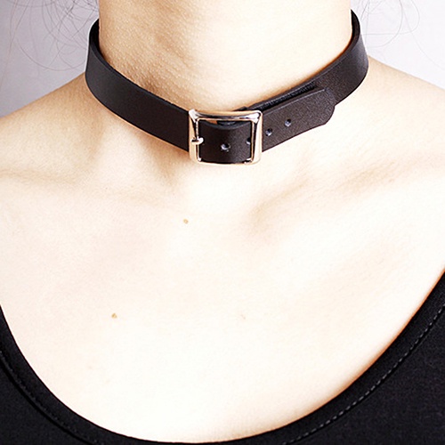 Hu Hu Hu Hu Hu Alat Bantu Pasang Kacamata♡ Kalung Choker Bahan Kulit Imitasi Gaya Punk Untuk Wanita