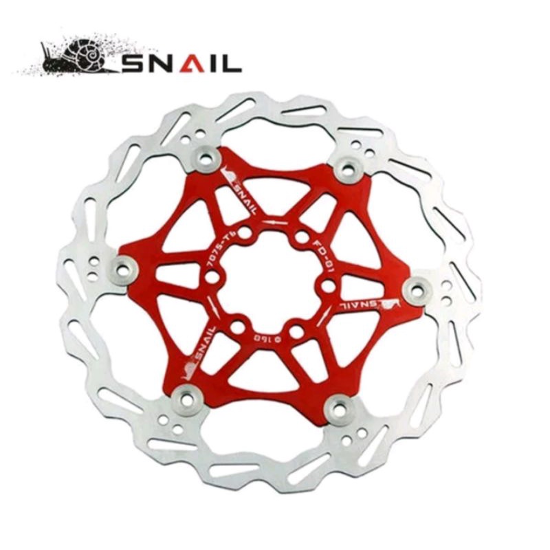 Snail Rotor 160mm Floating Rotor 6 Inch Disc Brake Rotor Bicycle Merah