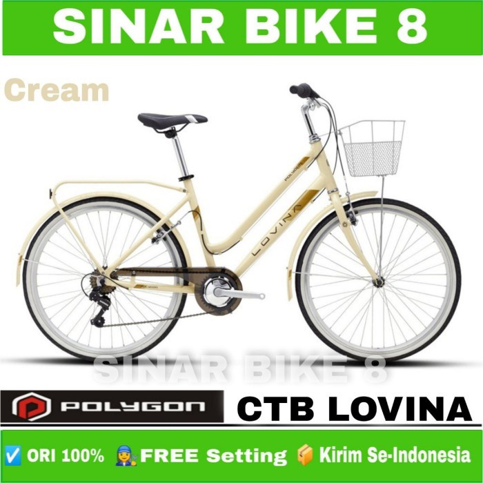 Sepeda Mini Keranjang City Bike Dewasa Ukuran 26 Inch Polygon Lovina