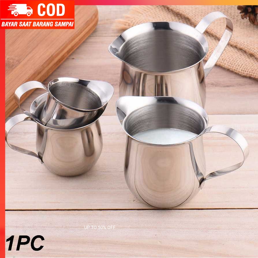 (100% BARANG ORI) HOUSEEN Gelas Milk Jug Kopi Espresso Latte Art Stainless - DLSC060