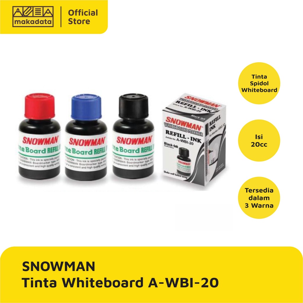 

SNOWMAN TINTA SPIDOL WHITEBOARD AWBI-20 (1PCS) MURAH