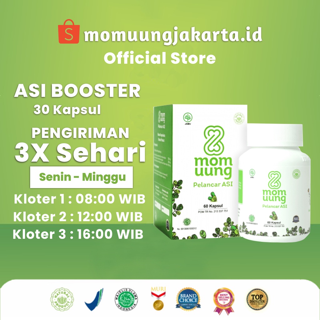 Momuung mom uung kapsul kelorcap Booster Asi Pelancar ASI Halal Kelorcap