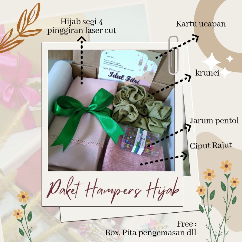 Hampers / kado Hijab Azara Voal Pinggiran Laser Cut