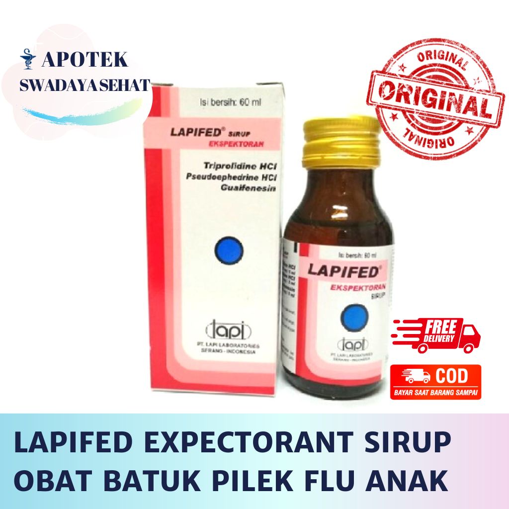 LAPIFED EXPECTORANT SYRUP 60 ML - Obat Batuk Berdahak Pilek Flu Anak Sirup
