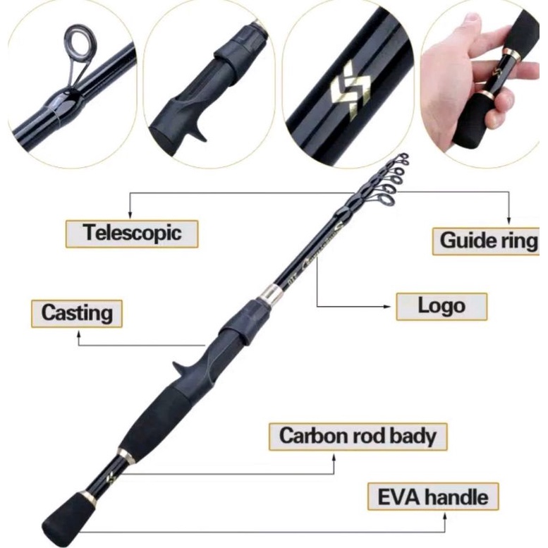 Joran pancing telespkopik antena 180cm kuat dan lentur