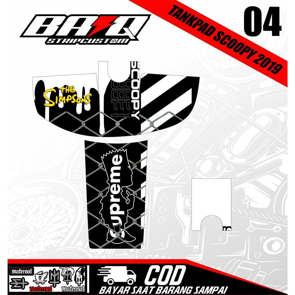 STICKER DASHBOARD TANKPAD DECKPAD SCOOPY 2019-STICKER TANKPAD SCOOPY 2019 THE SIMPSONS