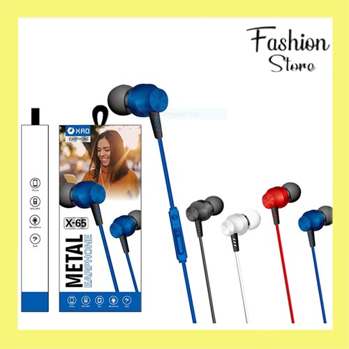 BUDS IN-HF X65 / HEADSET / HEDSET / HANDSFREE / EARPHONE XRD X65 SUPER BASS ORI