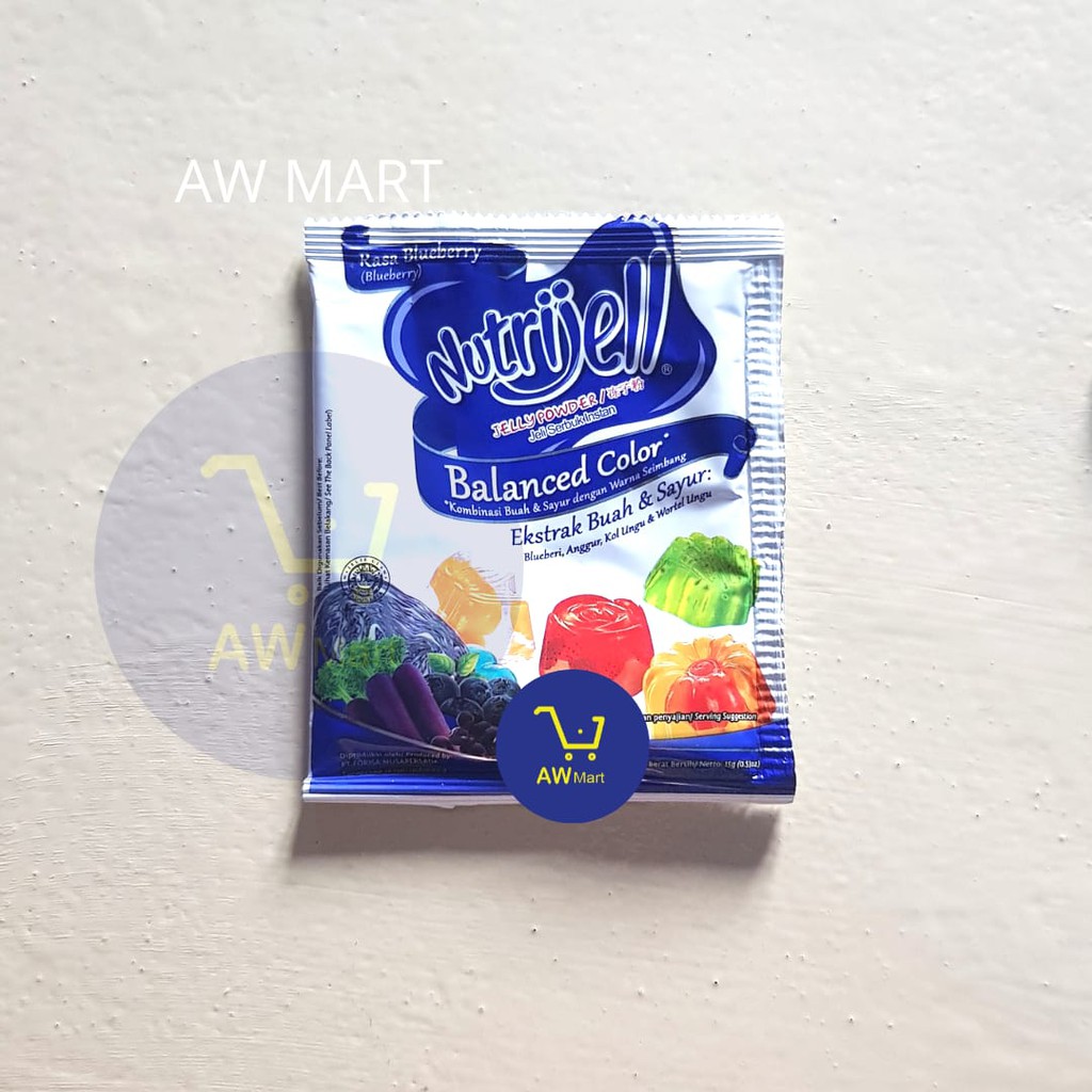 NUTRIJELL 10/15 GRAM - JELLY  SERBUK INSTANT - ALL VARIAN - BLUEBERRY, DLL