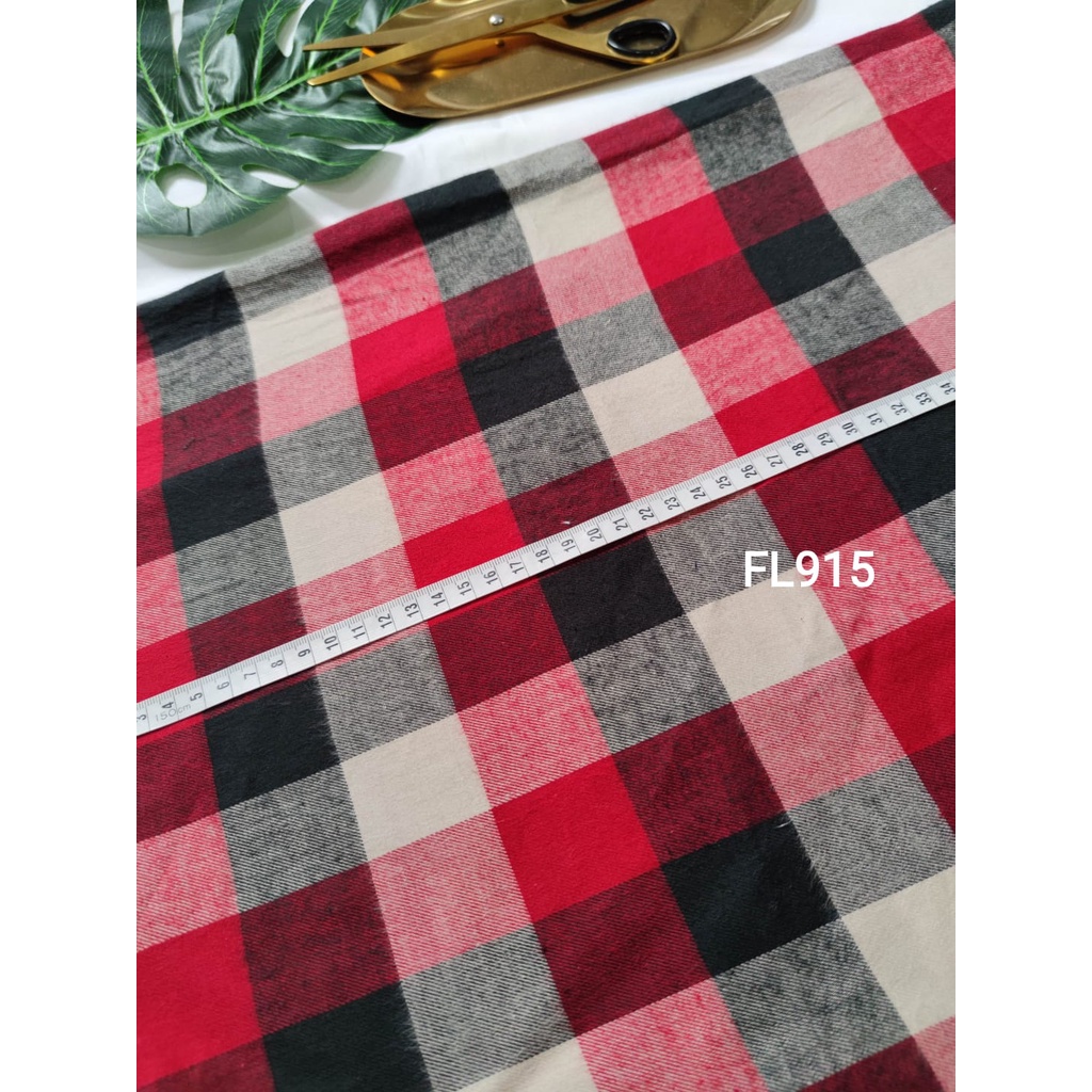 MERAH kain flanel bahan kotak katun yarndyed harga per 0.5meter/kain meteran happychild