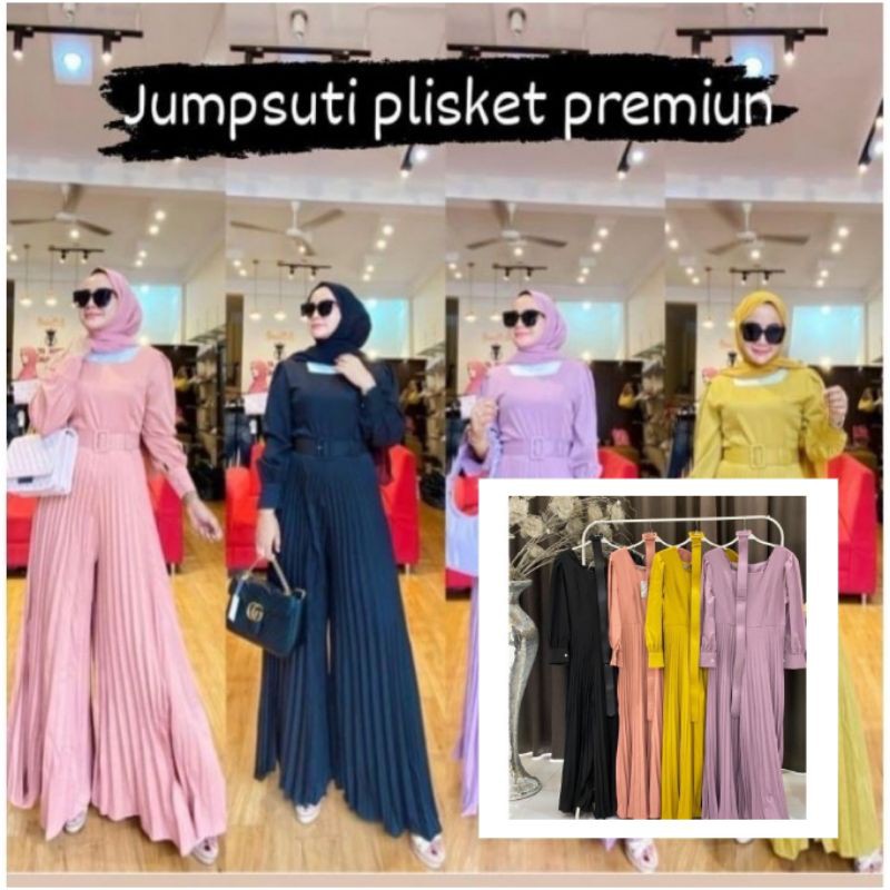 JUMPSUIT WANITA PLISKET BASIC IMPORT
