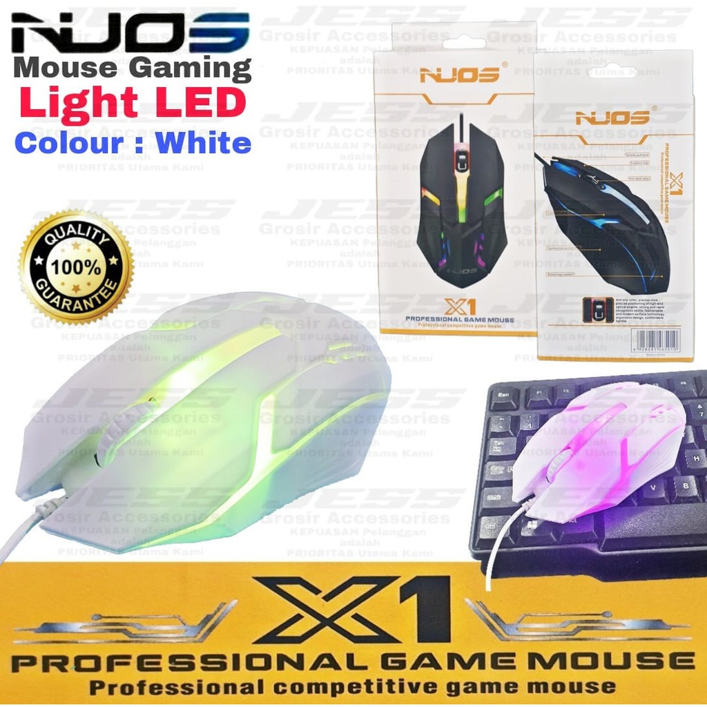 NOUS X1 Mouse Gaming Kabel Original LED With cable Mouse Game RGB X17 Light LED