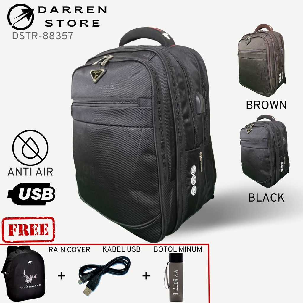 Tas Ransel Laptop Polo Milano 88357 expandable 18inch batok belakang