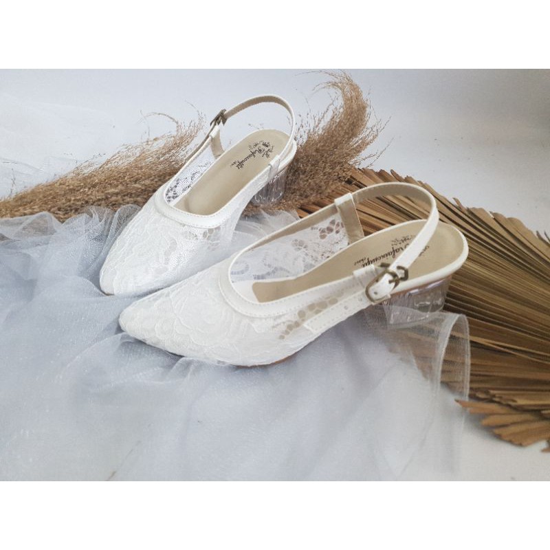sepatu clarisaa putih sepatu wedding cntik sepatu wanita