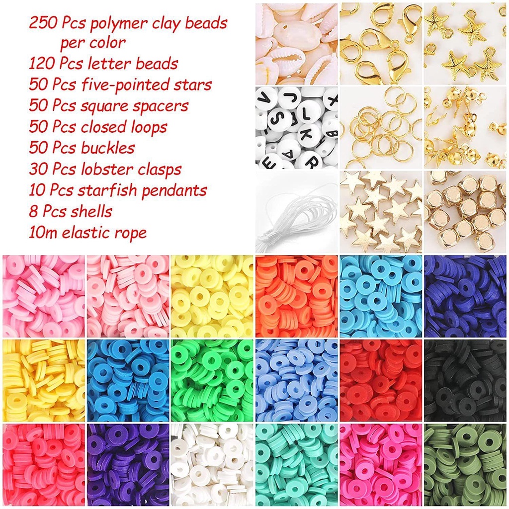 Preva 4800pcs Set Liontin Polymer Clay Bulat Flat Untuk Membuat Perhiasan DIY