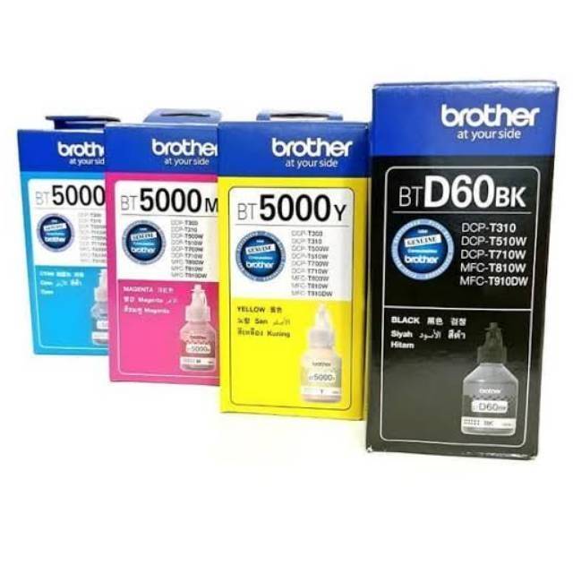 Paket 1 Set Tinta Brother BTD60BK &amp; BT5000 Original (4 Warna)