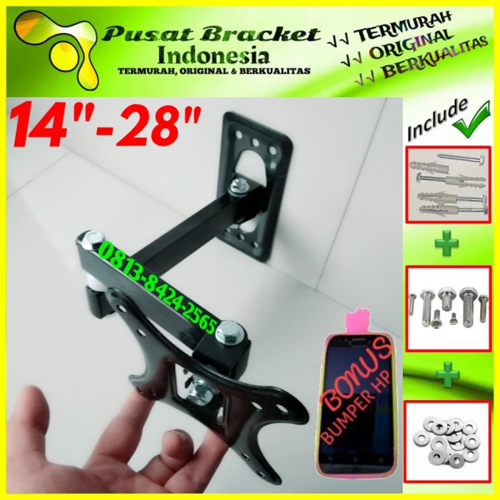 Bracket Tv Lengan/Swifle 14&quot; s/d 28&quot; Fleksible 6 arah | IZ.SWK1-001