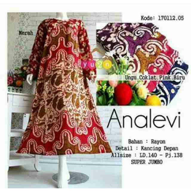 Longdres jumbo analevi daster batik murah midi tidur piyama murah wanita kekinian grosir batik jogja