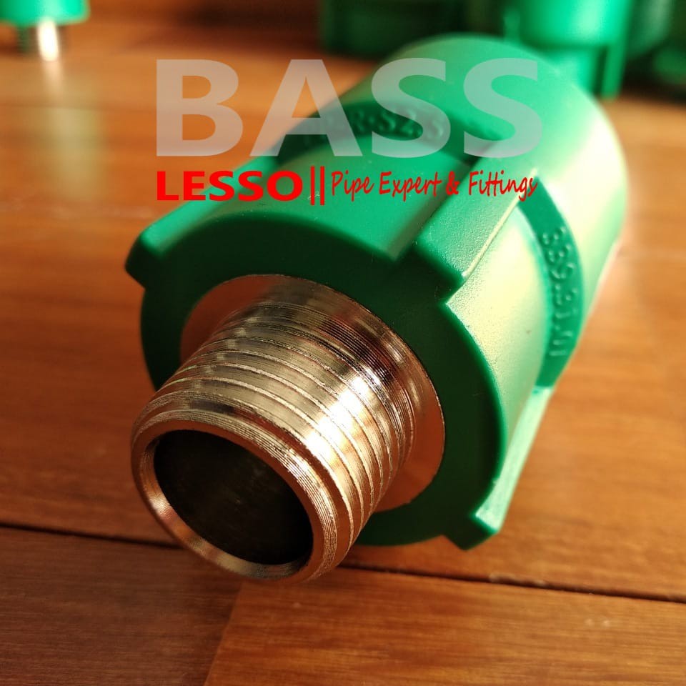 Sock Drat Luar PPR Lesso 25mm X 20mm 3/4" X 1/2" inch SDL Male Thread Adaptor Fitting Pipa PPR