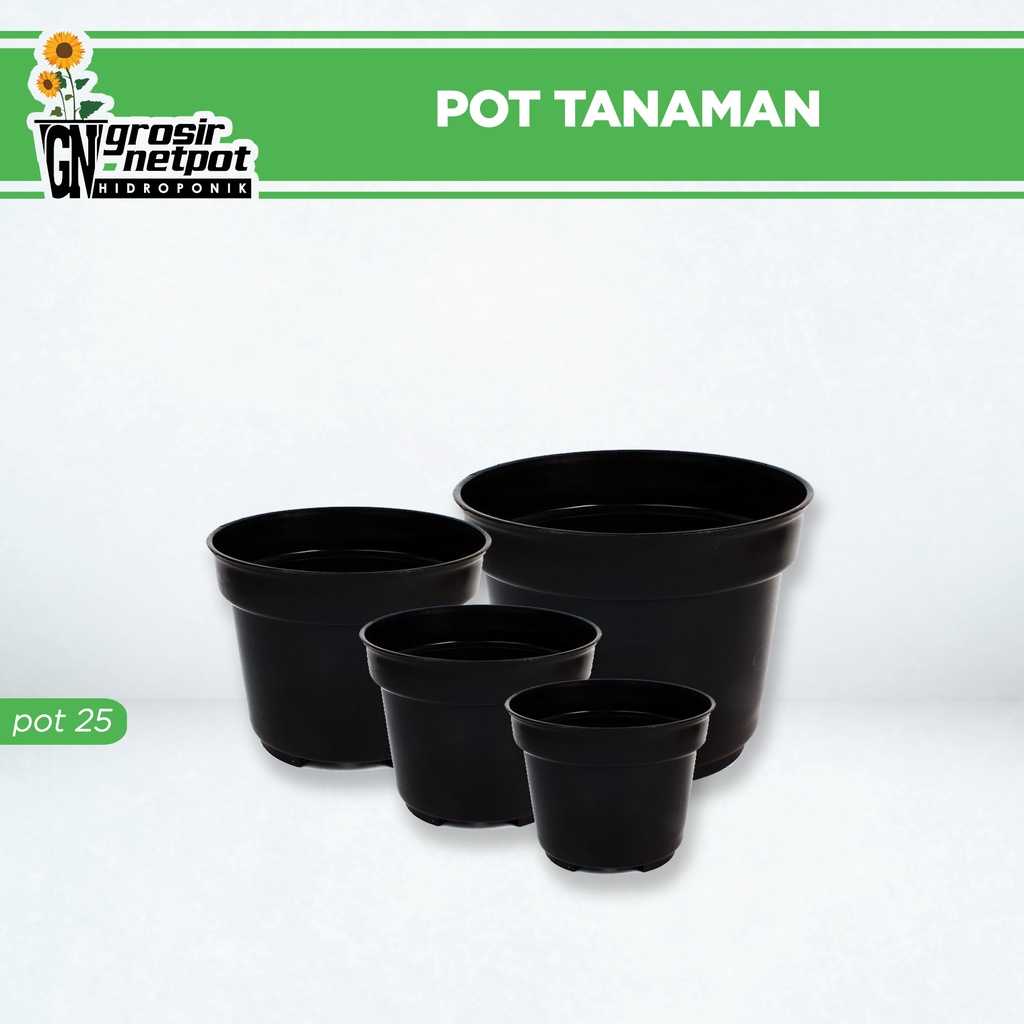 Pot Bunga / Pot Plastik / Pot Tanaman / Pot Plastik Polos Ukuran 15 17 20 25