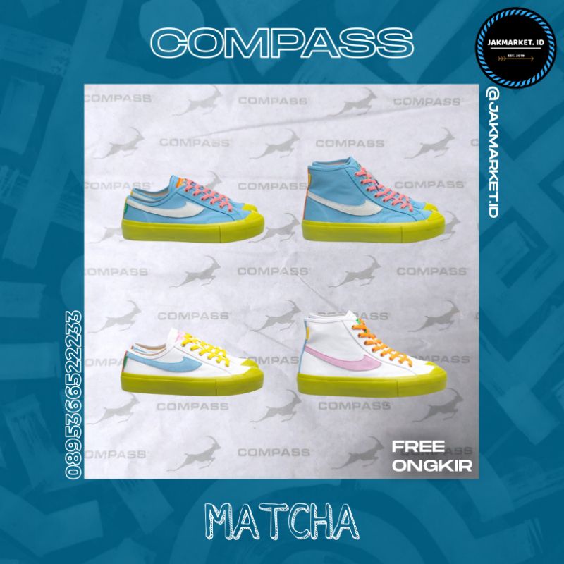 [ORIGINAL] COMPASS GAZELLE MATCHA WHITE / MATCHA BLUE [BNIB]