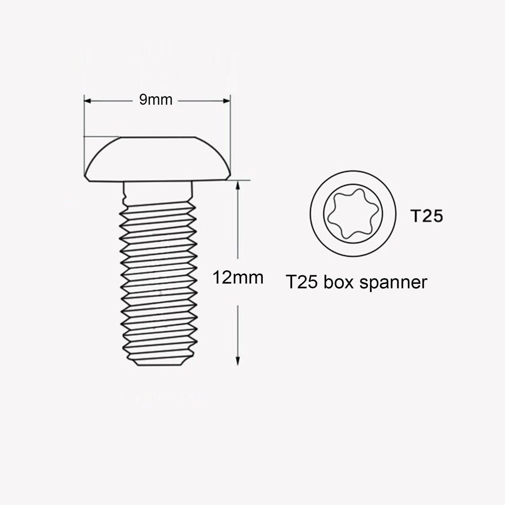 12pcs Sekrup T25 Torx Heksagonal Untuk Rem Cakram Sepeda