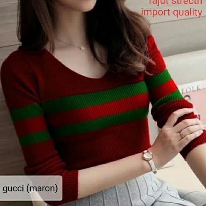 KBS Baju atasan wanita terbaru lengan panjang V Neck GC