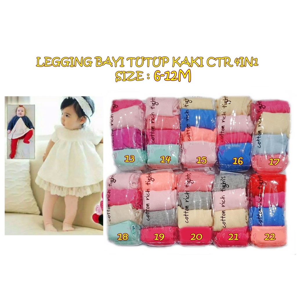 LEGGING CTR GIRL 4 IN 1 LEGGING BAYI TUTUP KAKI hanya ada kode abjad