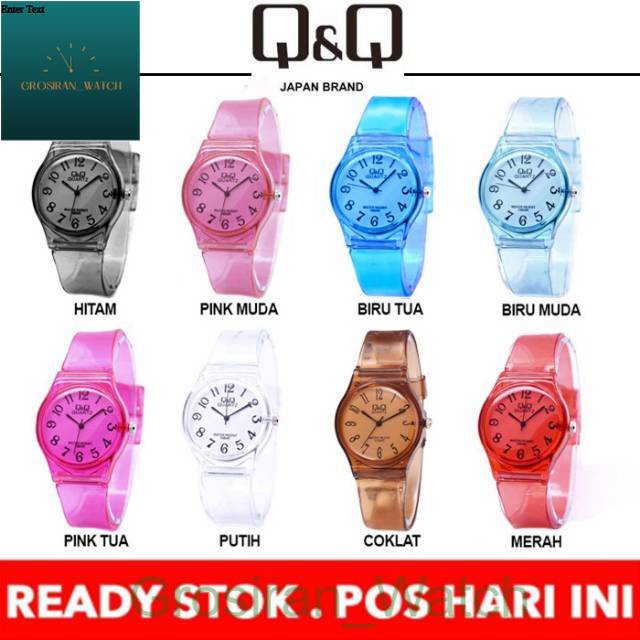 Jam Tangan Pria/Wanita Q&amp;Q Jelly Transparan -16 [G_W]