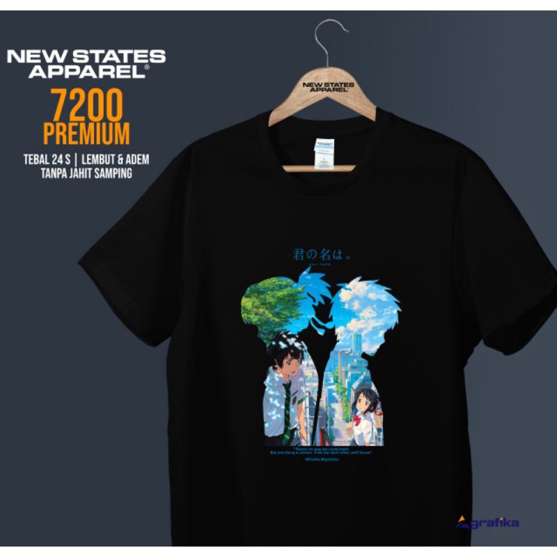 Kaos Distro - Kimi No Nawa - 2 Warna - New States Apparel Premium Cotton T-shirt 7200 - Cotton Combe