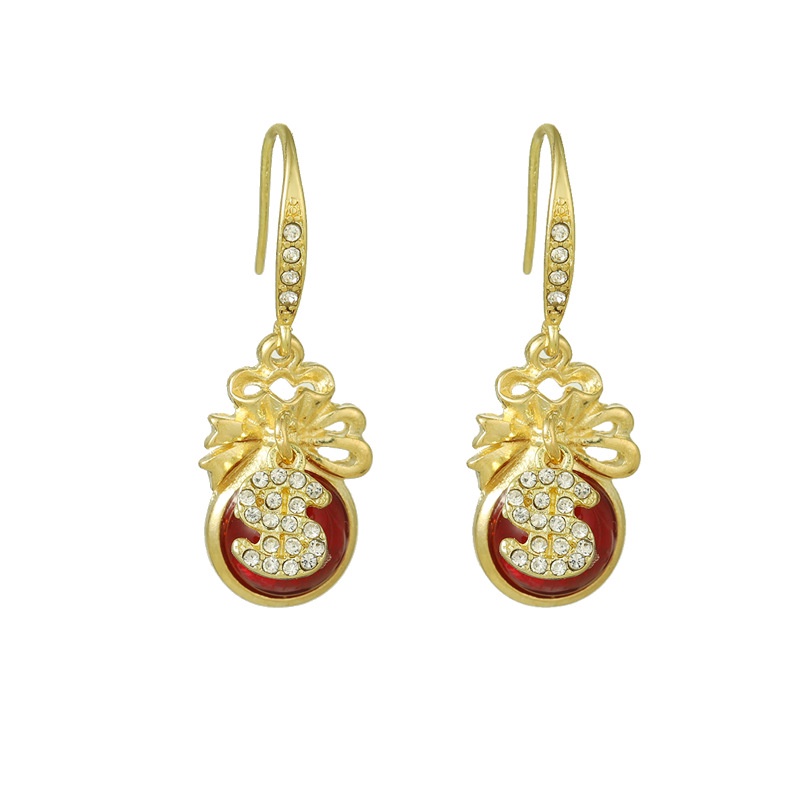 Korea fashion Opal SHANZUAN dompet Bersih red elegance retro court anting-anting Korea gaya chic dan