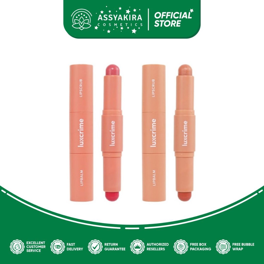 Luxcrime Duo Lip Care Starwberry Glaze / Luxcrime Duo Lip Care Peach Crush