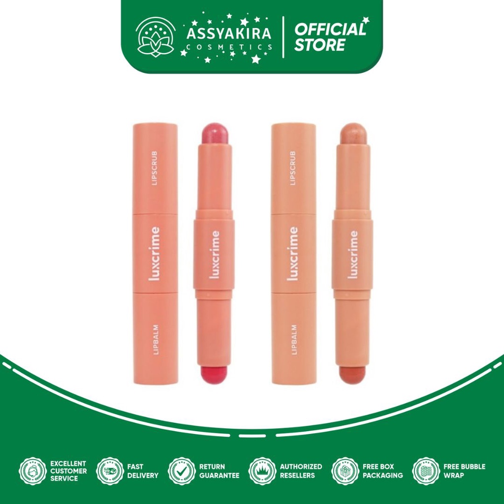 Luxcrime Duo Lip Care Starwberry Glaze / Luxcrime Duo Lip Care Peach Crush