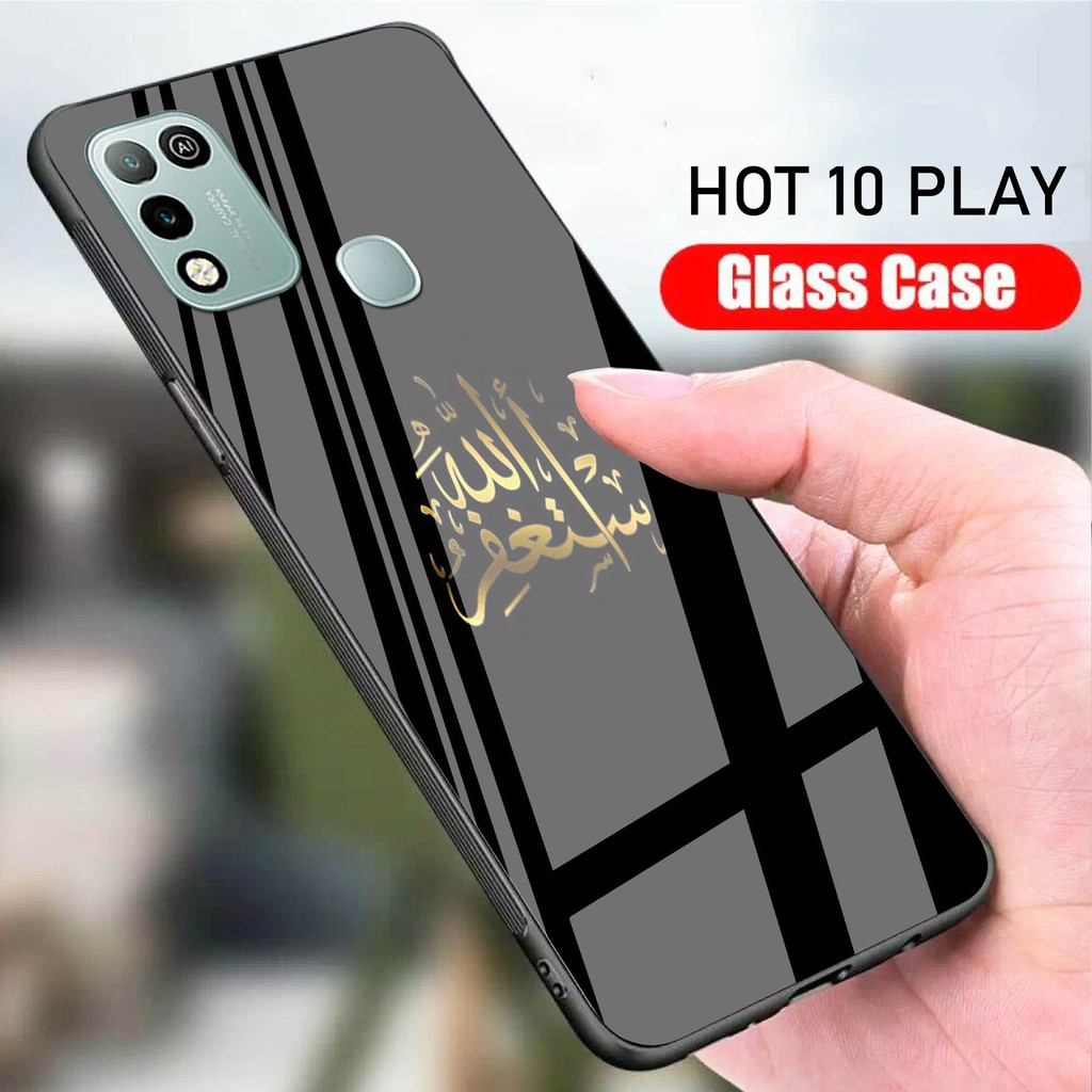 [H15] Softcase Glass Kaca Infinix Hot 10 Play - Casing Hp Infinix Hot 10 Play - Case Hp Infinix Hot 