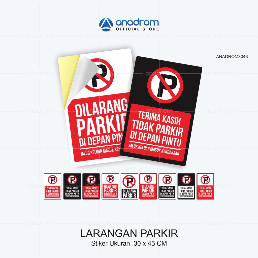 

Stiker Dilarang Parkir Potrait 30x45CM | No Parking Sign | Anadrom 3043