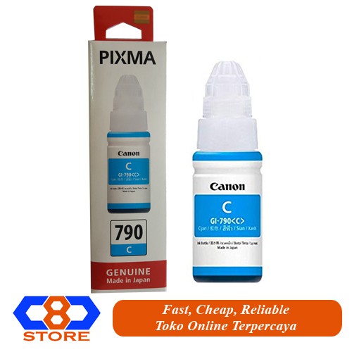 TINTA CANON 790 GI-790 GI790 GI 790 CYAN ORIGINAL RESMI