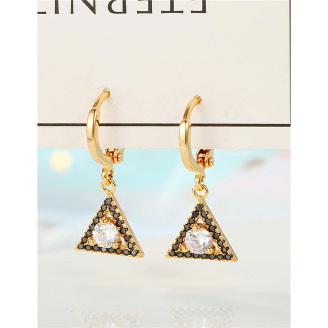 LRC Anting Tusuk Fashion Diamond Triangle Earrings D67286