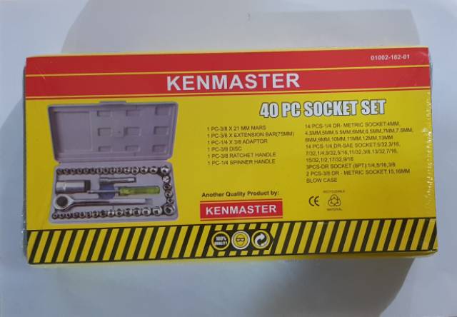 Kenmaster Kunci Sok 40 Pcs / Kunci Sock 40 Pcs / Kunci Socket Set 40 Pcs