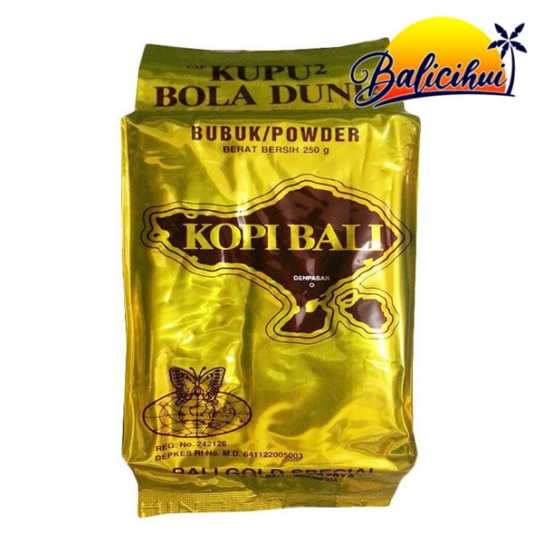 (BAYAR DI TEMPAT) Kopi Bubuk Bali Cap Kupu Kupu Bola Dunia GOLD SPECIAL 250 Gram