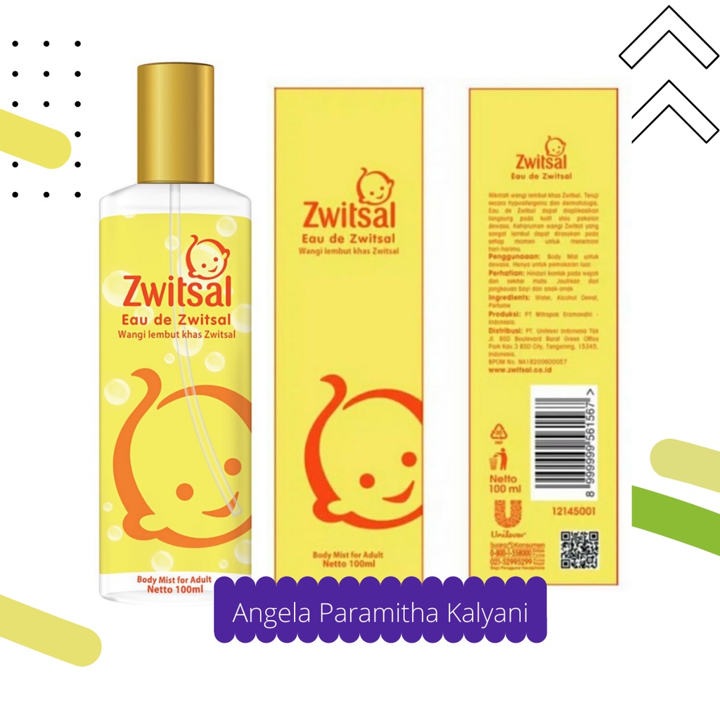 Original Zwitsal Eau De Toilette Body Mist 100ml