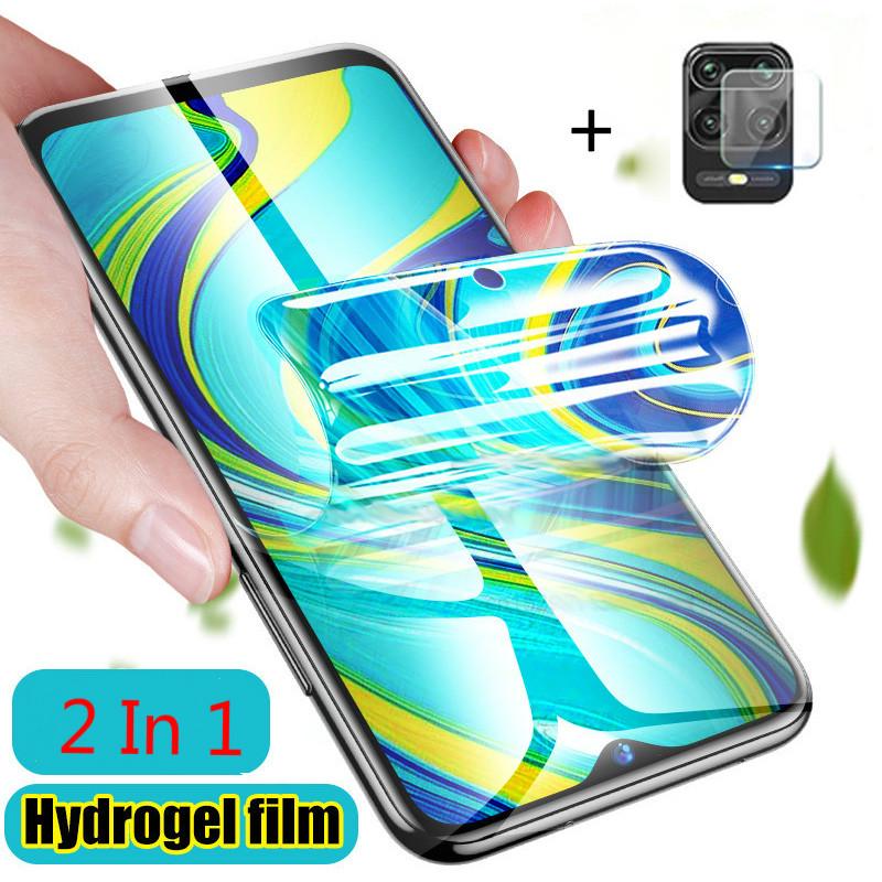 2 in 1 Soft Hydrogel Film Screen Protector +Camera Lens Film For Xiaomi Redmi 9 Note 9S Note 9 Pro Max