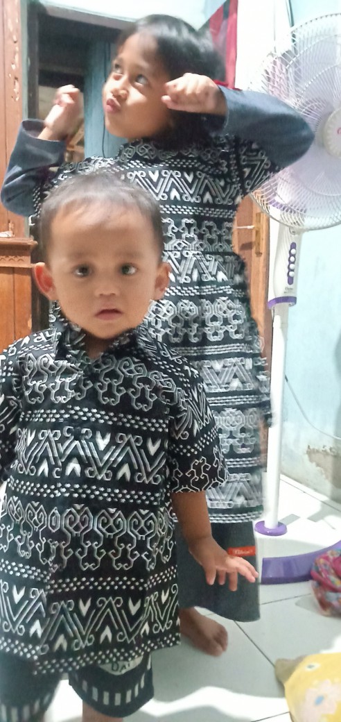 Couple Batik Ayah Anak Motif Semut Size Anak Terlengkap