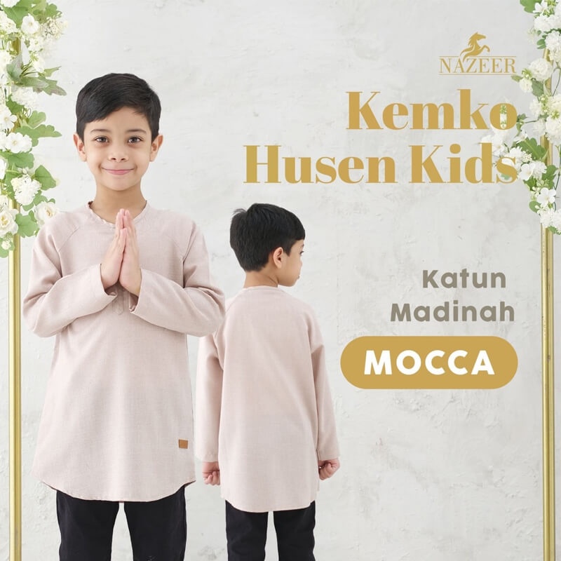 Baju Muslim Koko Kurta Basic Anak Laki Laki Lengan Panjang HUSEN KIDS NAZEER