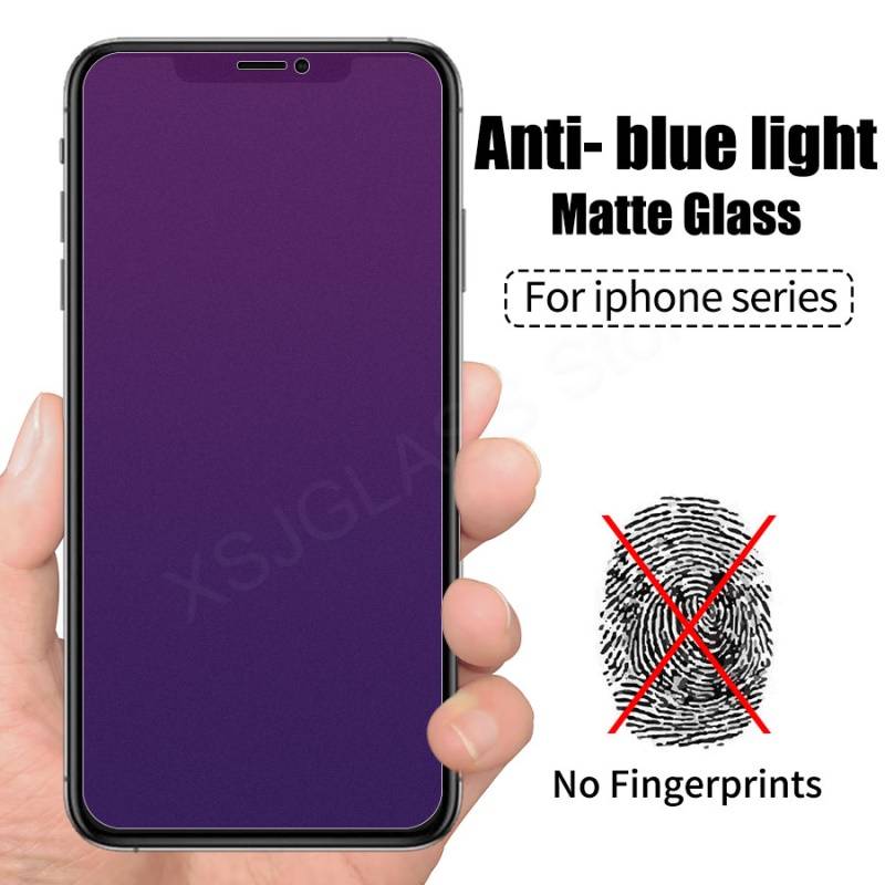 3pcs Anti Blue Ray Light 9H Tempered Glass For iPhone 11 12 Pro Max 6 S 7 8 Plus X XR X S Max  Screen Protector Eyes Care Glass