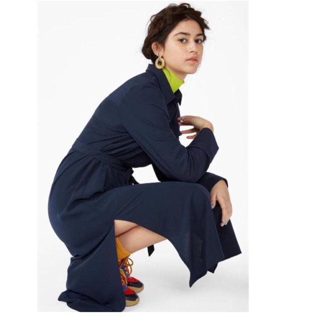 (J874) Monki by H&M navy maxi dress