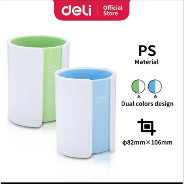 

Deli Tempat Pulpen PS Dual Color Pen Holder 82 x 106mm 2 kompartemen E9141