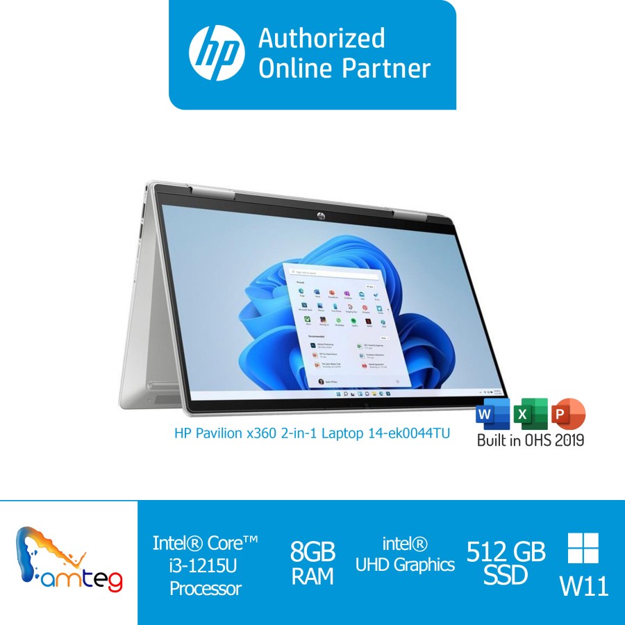 Jual HP Pavilion X360 14 EK0044TU Corei3 /8GB /512GB SSD/W11 ...