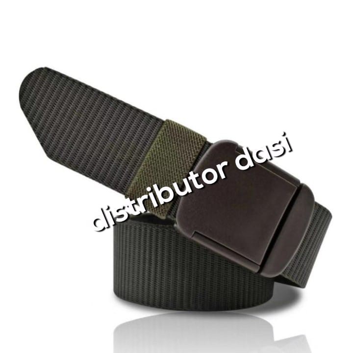 ikat pinggang kanvas nylon hitam navy hijau cream Anti Metal Detector Gesper sabuk Anti XRay oval