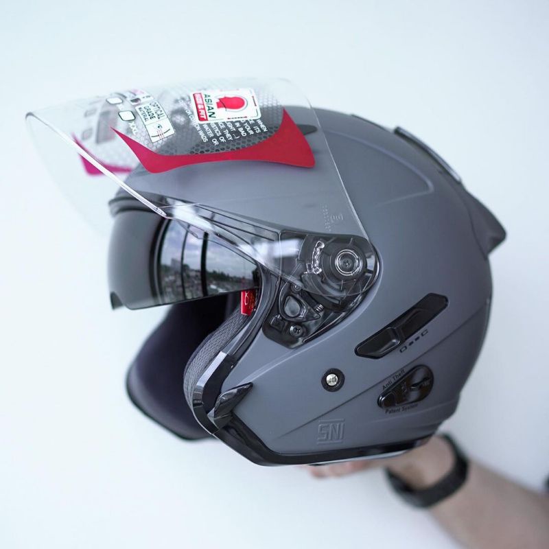 Helm KYT GALAXY Flat R BLACK DOFF & Motif Corak-Grey doff