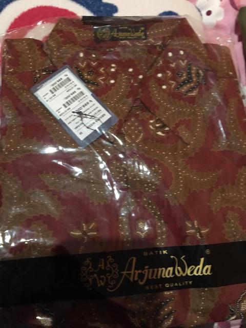 Arjuna Weda Kemeja Batik Pisang Bali 2 - Merah