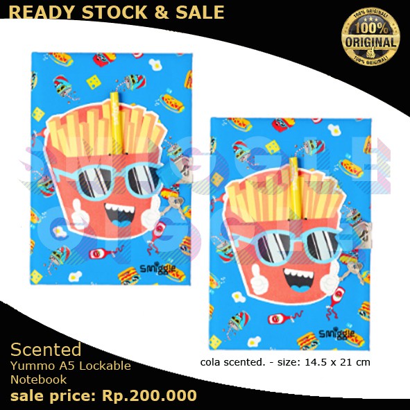 

(ORI) smiggle scented yumno a5 lockable notebook